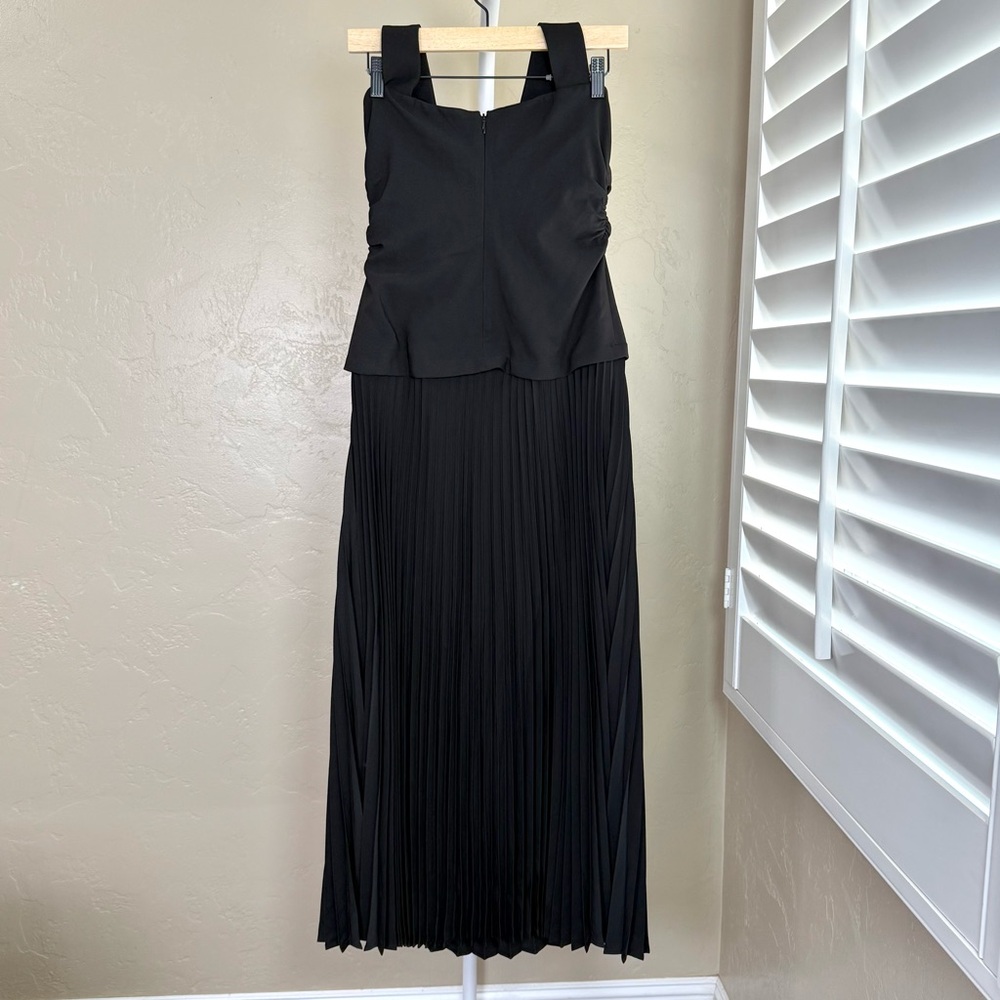 Commense Black Pleated Maxi Dress Small NWT Wedding Guest Evening Party - Picture 6 of 10